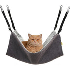 Jetec Yiiuii Cat Hammock For Cage Crate Adjustable Soft Large Pet Bed Reversible Hanging Sleep Mat For Ferret And Kitten Charcoal Gray