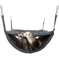 Niteangel Luxury Double Bunkbed Hammock front view showing gray plush two-tier design