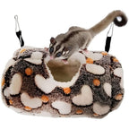 Litewoo Sugar Glider Sleeping Pouch Small Animal Hammock With Love Pattern Hanging Bed For Hamsters Squirrels And Ferrets Coffee Color 7.8 Inches X... - Image 1