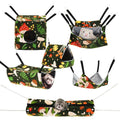 Yeyeplum 6 Pack Small Animal Hammock Set With Hanging Hideout Tunnel Bed For Ferret Guinea Pig Rat And Hamster Cozy Washable Cage Accessories