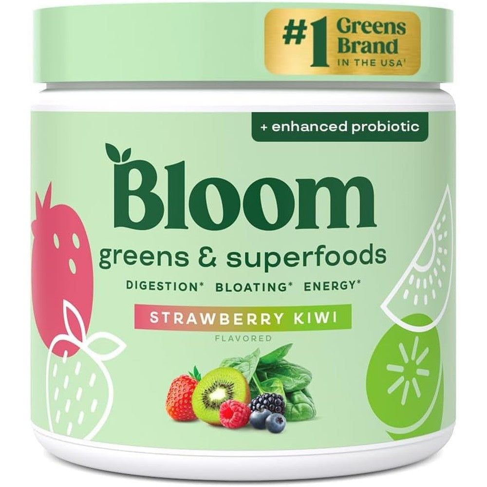 Bloom Nutrition Superfood Greens Powder, Strawberry Kiwi, 30 Servings