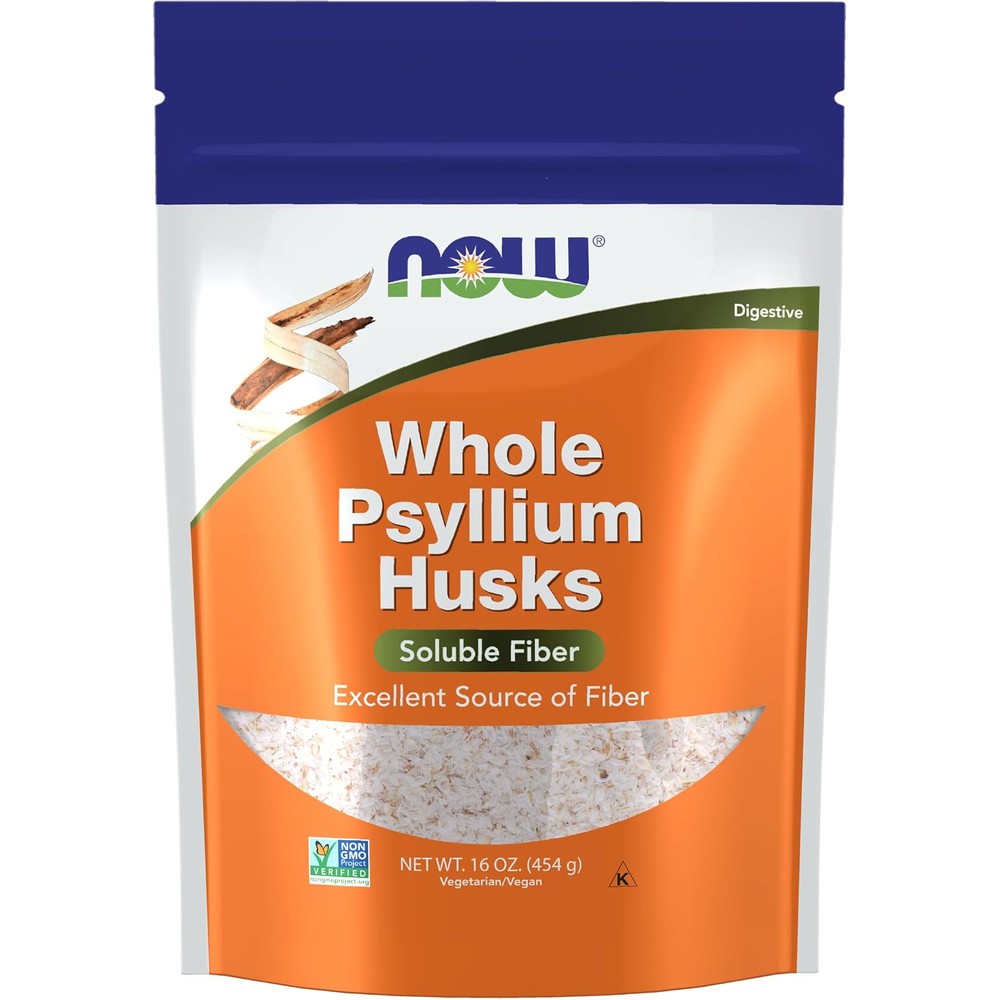 NOW Supplements, Whole Psyllium Husks, Soluble Fiber, 16 oz