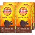 Metamucil, Fiber Thins, Daily Psyllium Husk Fiber Supplement, Supports Digestive Health and Satisfies Hunger, Chocolate Flavor, 48 Total Servings (4 Packs of 12)