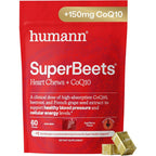 Humann SuperBeets 5-in-1 Heart Chews + 3X Absorption 150mg CoQ10, 60 Ct