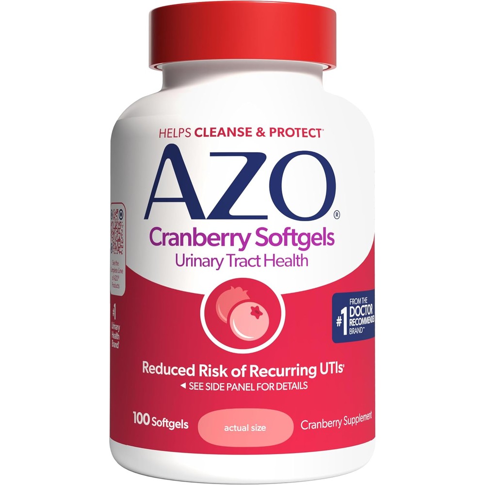 AZO Cranberry Pills for Women & Men, Urinary Tract Health, 100 Softgels