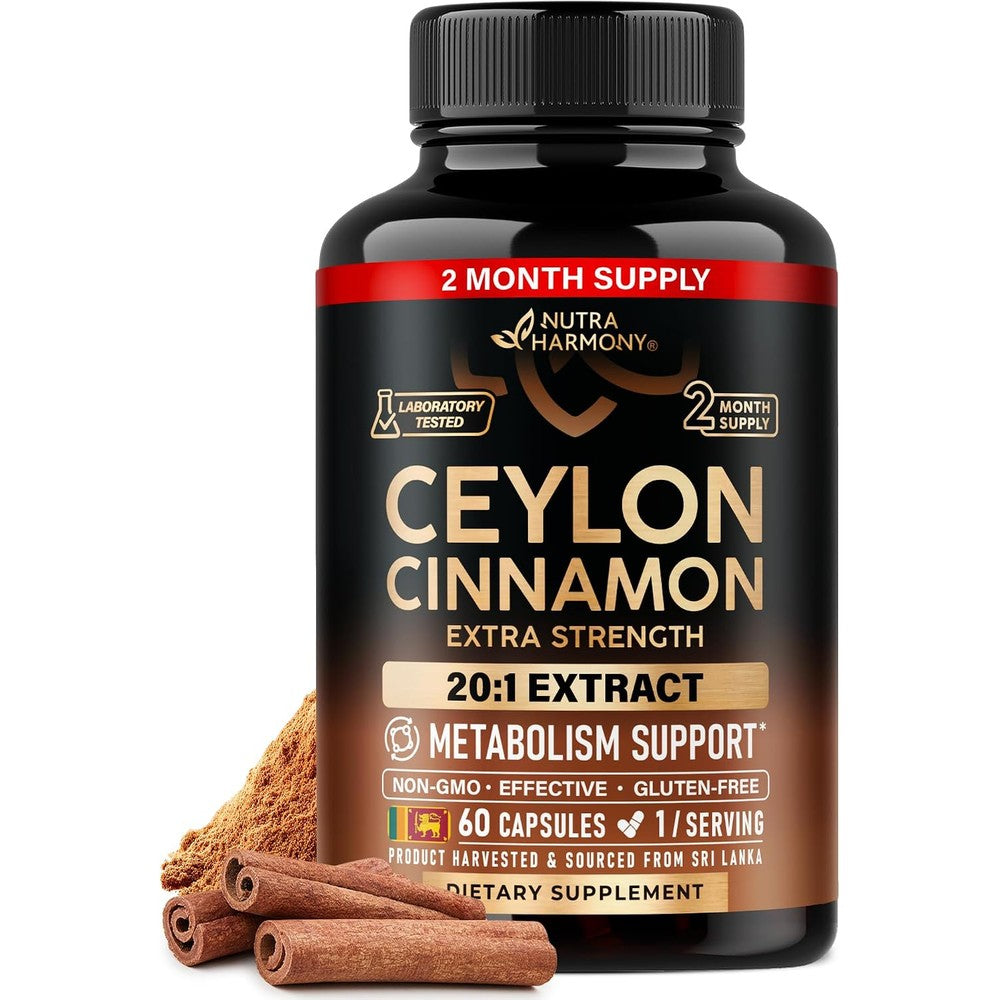 NutraHarmony Ceylon Cinnamon Capsules front view bottle