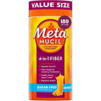 Metamucil 4-in-1 Psyllium Husk Fiber Supplement, Sugar-Free, 180 teaspoons, Orange Flavored, Daily Fiber Powder for Digestive Health, made with Plant-Based Psyllium Husk Fiber