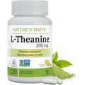 Nature's Trove L-Theanine 200mg vegetarian capsules front product bottle view
