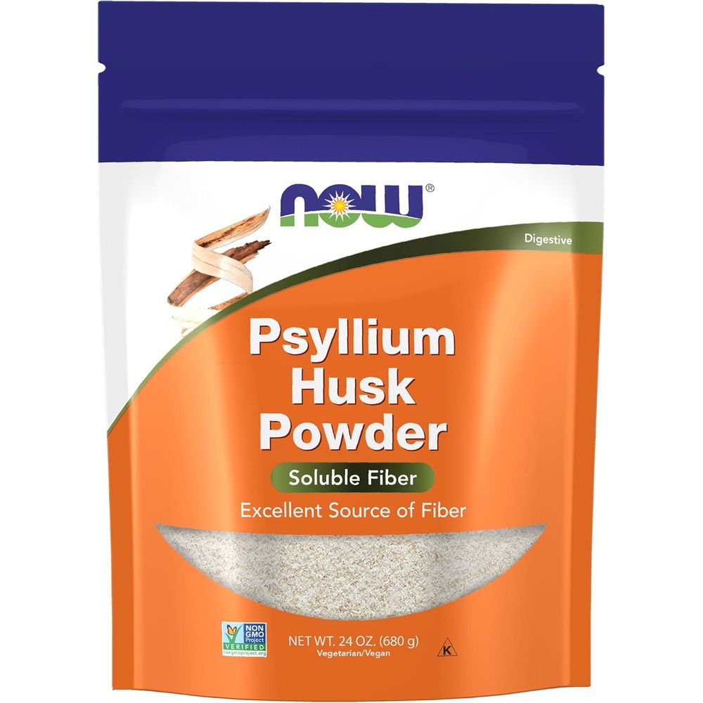 NOW Supplements, Psyllium Husk Powder, Soluble Fiber, 24-oz