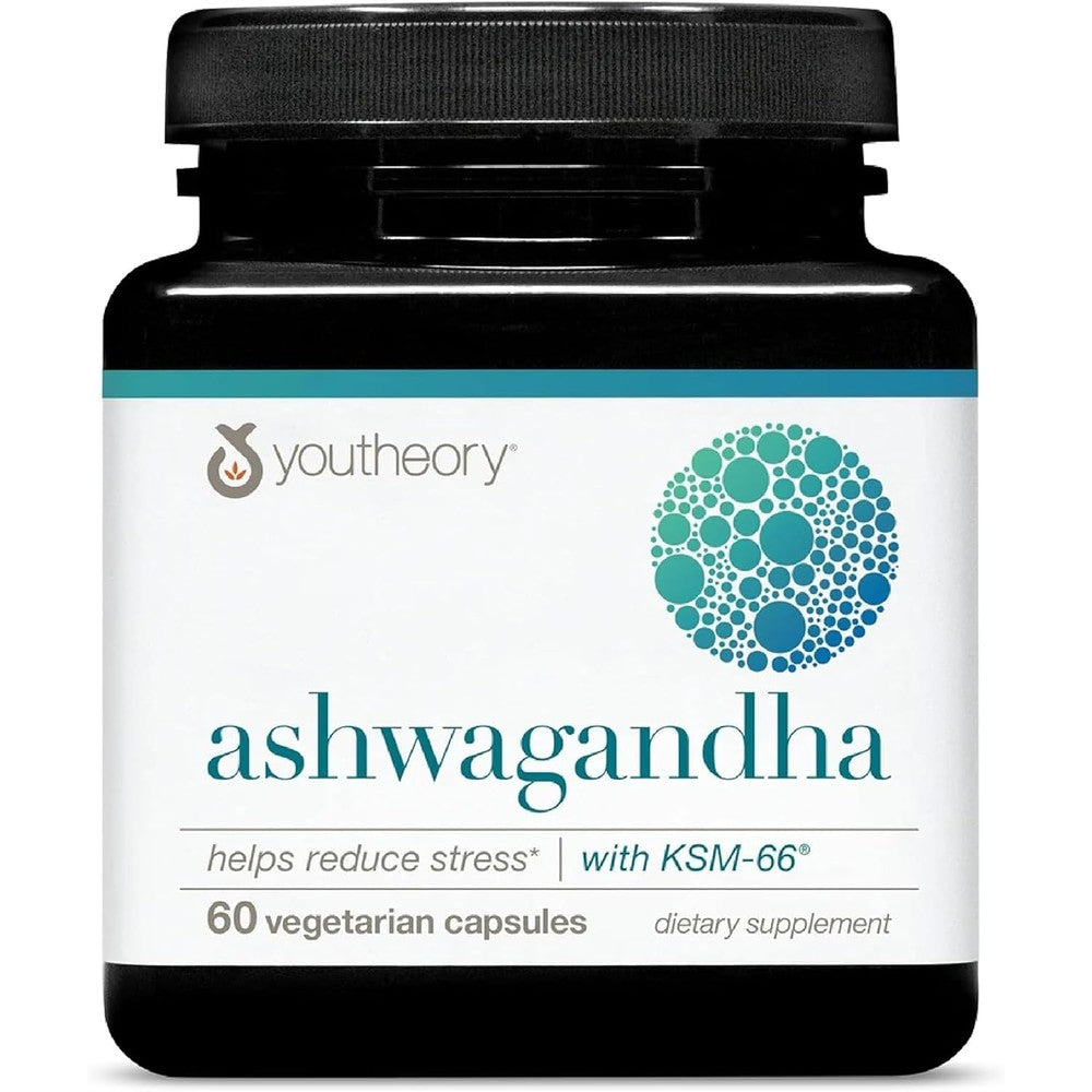 Youtheory Ashwagandha, 1,000 mg, 60 Vegetarian Capsules, 30-Day Supply