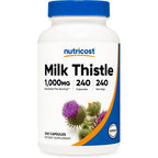 Nutricost Milk Thistle Extract bottle front view showcasing brand and capsule count.