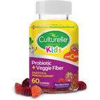 Culturelle Kids Probiotic Veggie Fiber Gummies front view bottle packaging