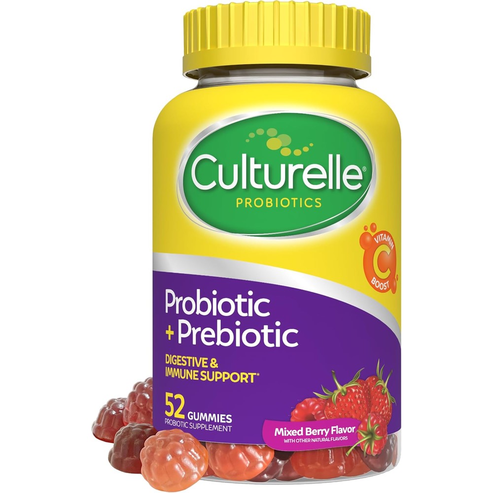Culturelle Probiotic and Prebiotic Gummies bottle front view