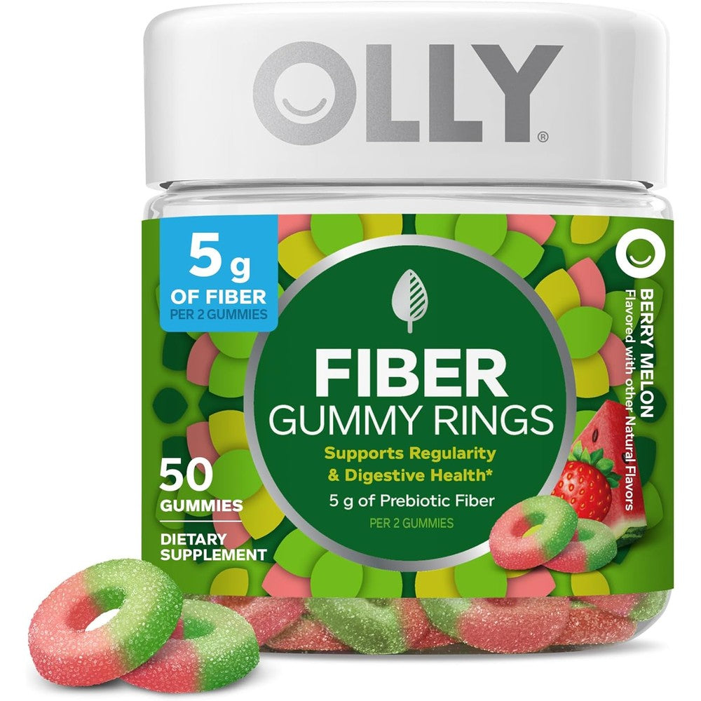Olly Fiber Gummy Rings front view packaging container