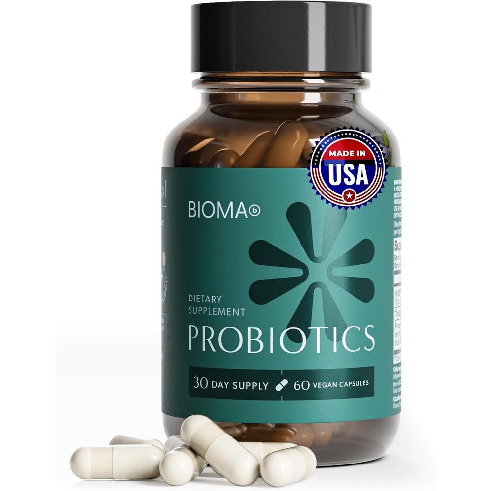 Bioma Probiotics digestive health supplement bottle front view