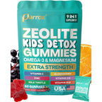 Parrox zeolite kids detox gummies front view bottle packaging