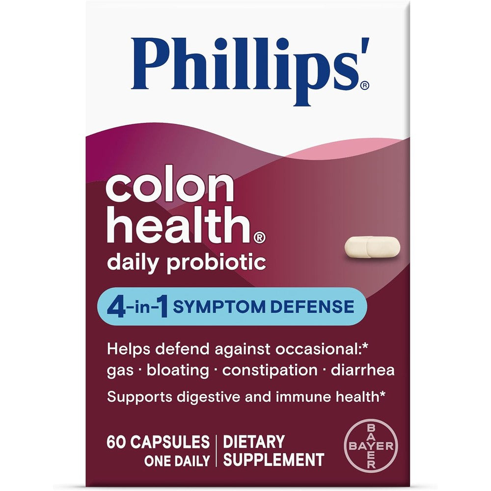 Phillips Colon Health Daily Probiotic Capsules front box view