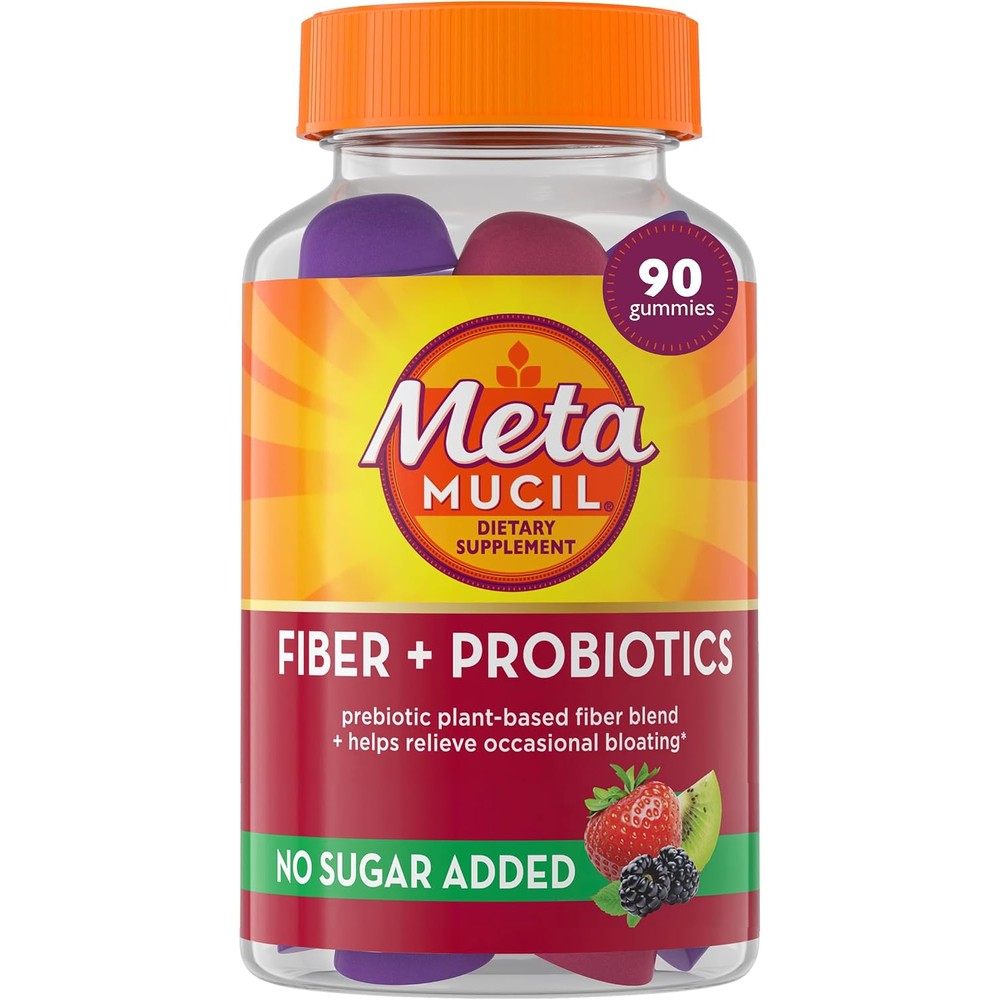 Metamucil fiber gummies front view bottle packaging