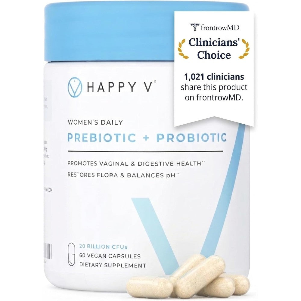 Happy V vaginal probiotics front bottle view