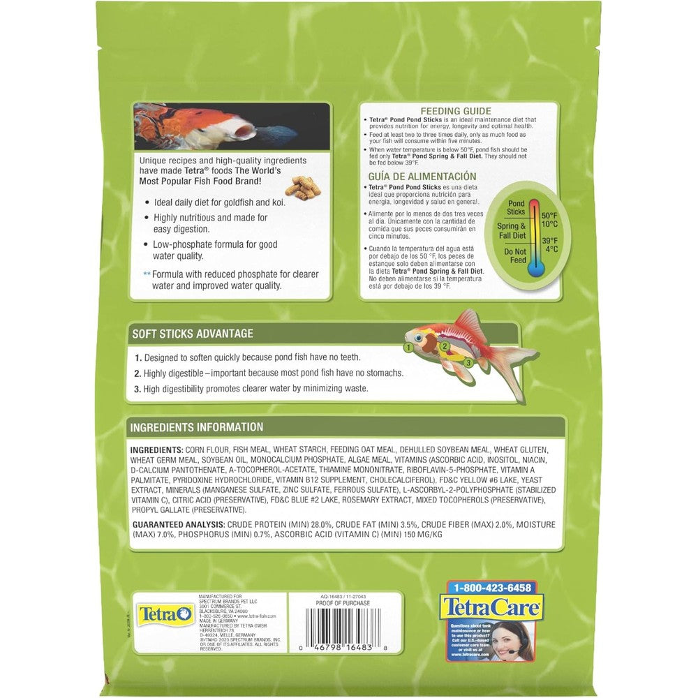 TetraPond Pond Sticks Healthy Nutrition For Goldfish And Koi 1.72 Pounds Imported Fish Food