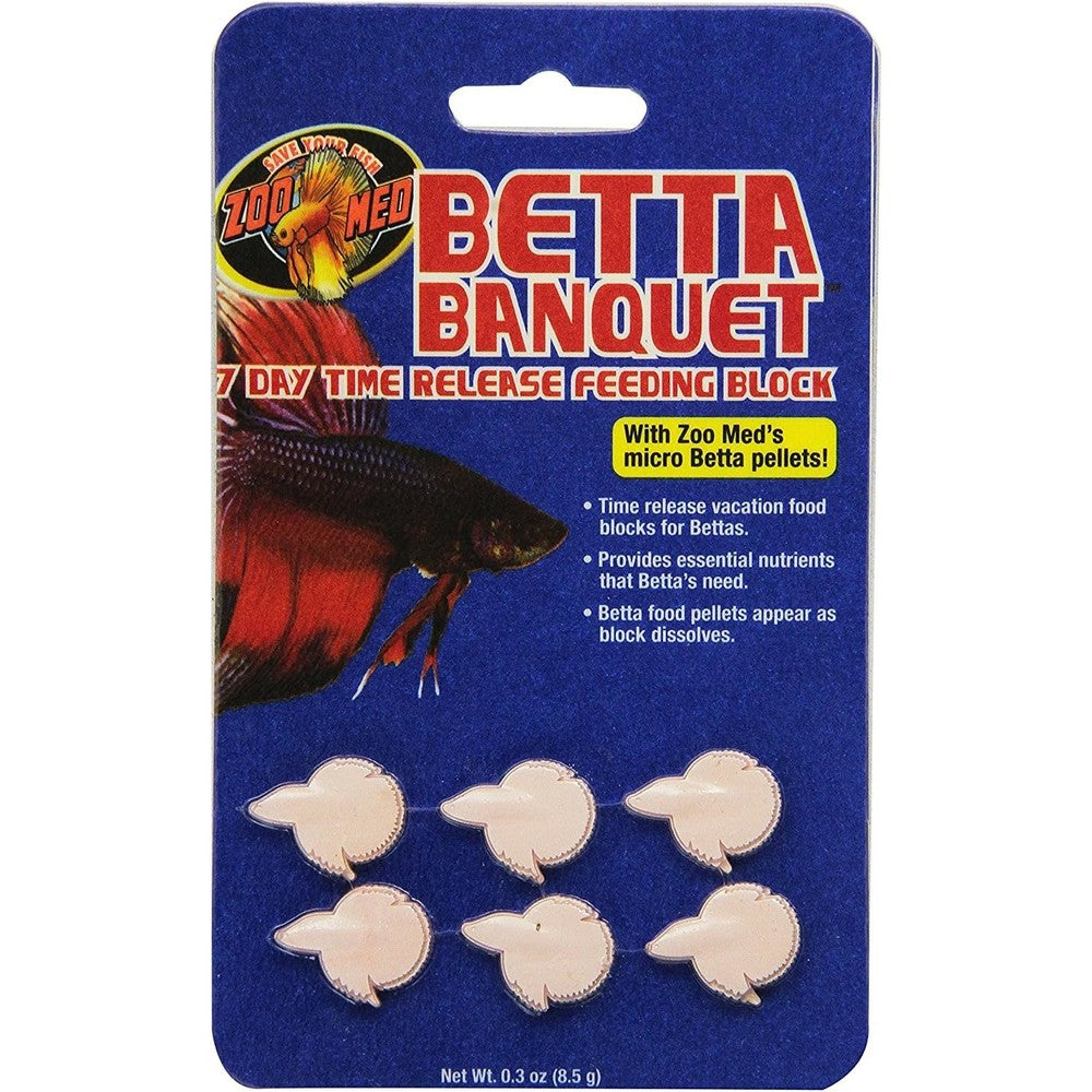 Zoo Med Betta Banquet Blocks 6 Card Set Of 2 USA Imported Authentic Fish Food 0.3 Ounces