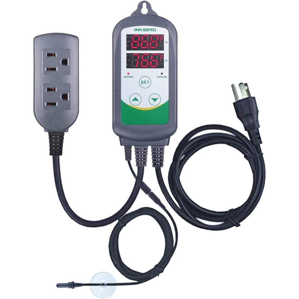 Inkbird ITC-308S Aquarium Heating And Cooling Dual Stage Temperature Controller For Freshwater And Saltwater Tanks With Waterproof Probe