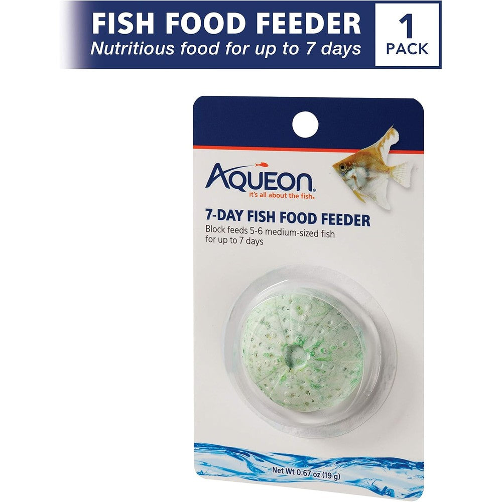 Aqueon 7 Day Vacation Feeder Slow Release Fish Food For Tropical Fish Nutritious Slow Dissolving Aquarium Feeding Block 1 Pack