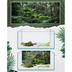 Breling 4 Piece Reptile Tank Background 36 x 18 Inch Polyester Tropical Rainforest Terrarium Decor For Bearded Dragon And Gecko