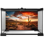 Riivvdise Reptile Habitat Background Sunset Desert Terrarium Backdrop With Saguaro Cacti Silhouettes Heavy Duty Vinyl Tank Poster 48x18 Inches