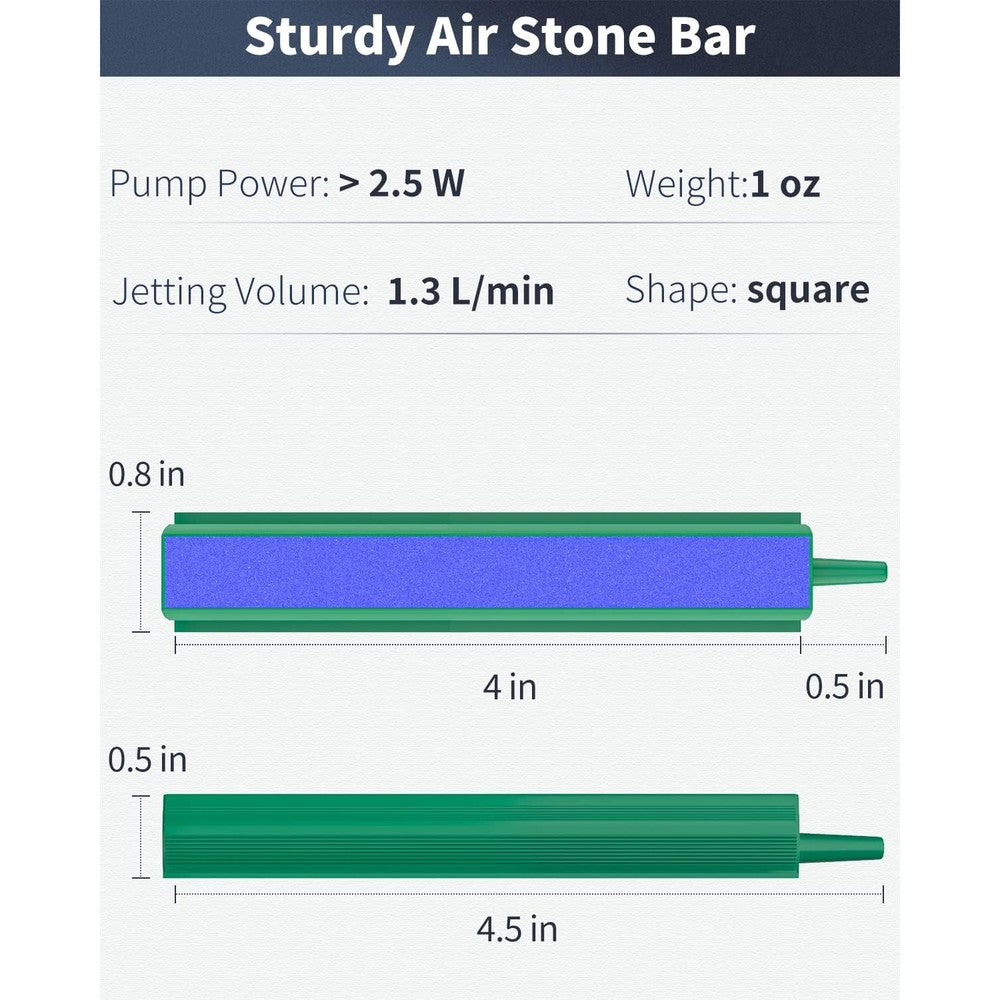 Pawfly 4 Pack Aquarium Air Stone Bar 4 Inch Bubble Release Mineral Oxygen Diffuser With Plastic Base For Fish Tanks And Hydroponics