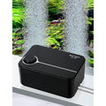 UPETTOOLS Aquarium Air Pump Ultra Quiet Powerful Fish Tank Bubbler Aerator Five Watt Four Liters Per Minute Adjustable Dual Outlet Black