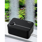 UPETTOOLS Aquarium Air Pump Ultra Quiet Powerful Fish Tank Bubbler Aerator Five Watt Four Liters Per Minute Adjustable Dual Outlet Black