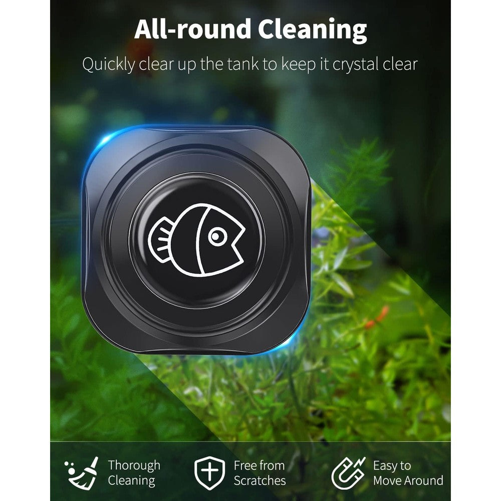 Pawfly Aquarium Magnetic Brush For Glass Fish Tanks 1.8 Inch Floating Algae Scraper Cleaner For Aquariums Up To 30 Gallons
