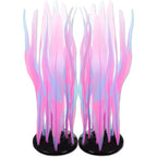 CAPASTEC Aquarium Glowing Kelp Plant Soft Silicone Fish Tank Decorations Fluorescence Coral Decor Pink 2 Pieces