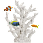TOPZEA Artificial Coral Ornament Resin Faux White Coral Reef Aquarium Decor Realistic Underwater Coastal Home Accent Ten Inch