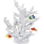 Kathson Artificial Coral Ornament Resin Coral Decor For Fish Tank Underwater Sea Plants Decorations Aquarium Landscape White