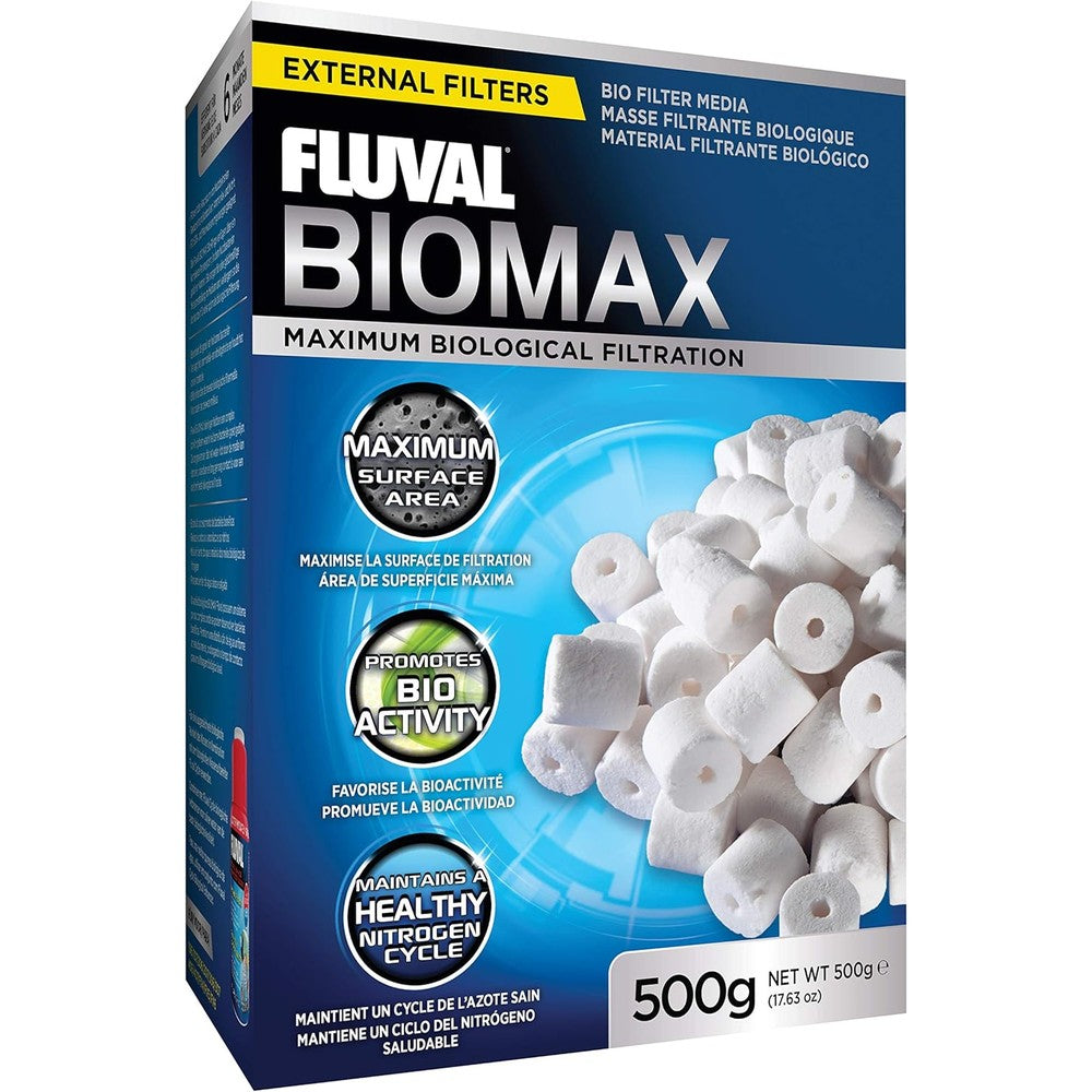 Fluval BioMax Biological Material Remover 500 Grams Premium Porous Ceramic Bio Rings Biological Filter Media For Freshwater And Marine Aquariums