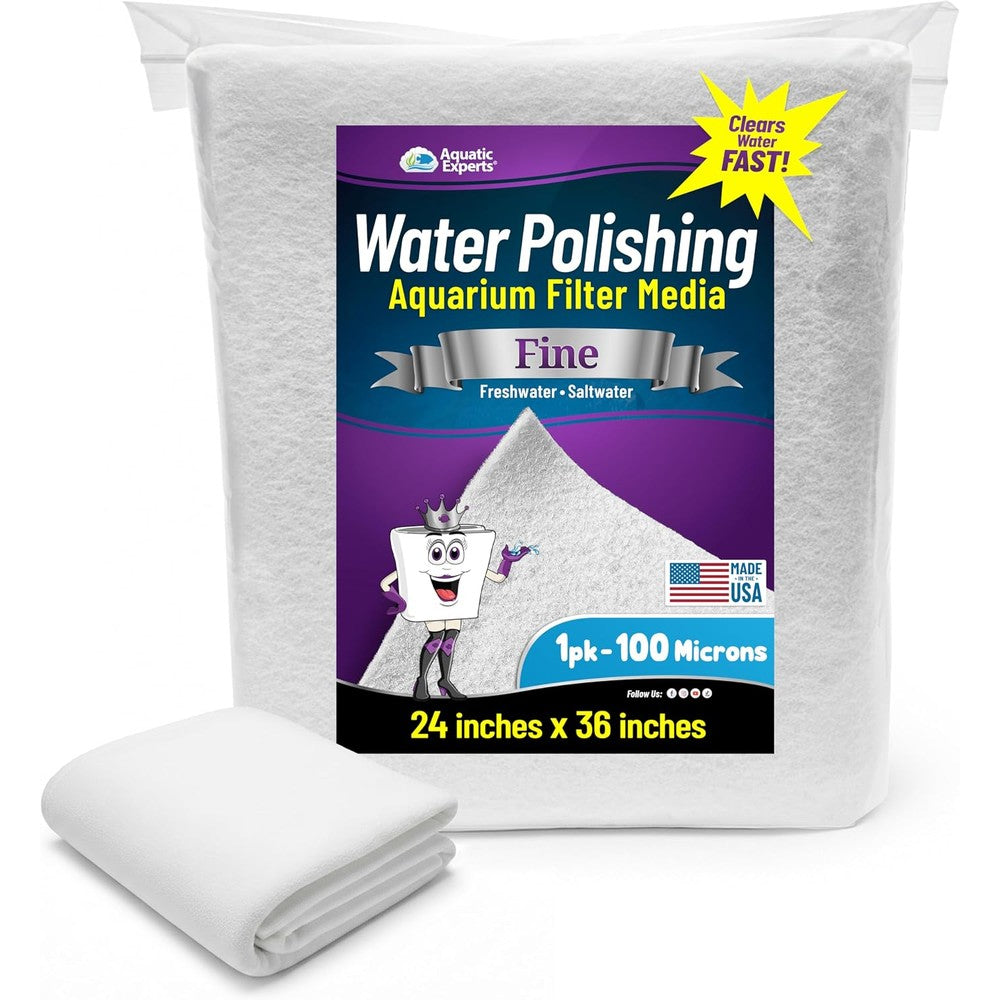 Aquatic Experts Aquarium Polishing Filter Pad 100 Micron Cut To Fit 24 Inches By 36 Inches 1 Pack