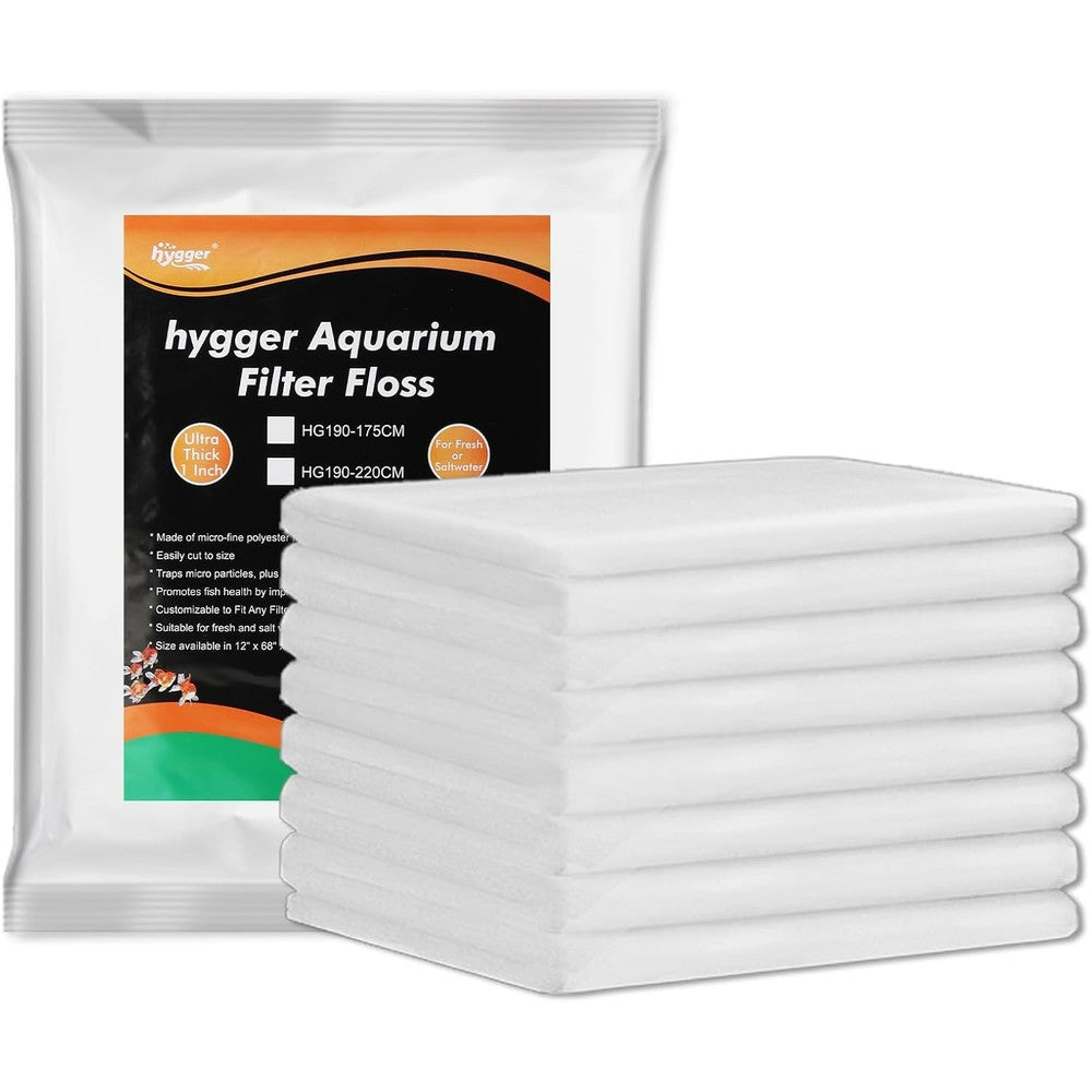 Hygger Aquarium Filter Floss One Inch Thick Micro Fine Poly Fiber Water Polishing Filter Pad For Fish Tank Sump Twelve Inches By Sixty Eight Inches