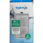 Top Fin Silenstream PF-S Small Filter Cartridges 6 Count Pack Refill For Aquarium PF10 Power Filters 5.5 Inches By 3.1 Inches