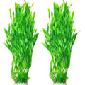 SIYIPURR Large Artificial Aquarium Plants Twenty Six Inch Tall Plastic Fish Tank Decorations For Freshwater Saltwater Green Style B Two Pack