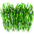 AQUANEAT Fish Tank Artificial Plants Aquarium Plastic Seaweed Decorations 11.75 Inch Tall Fake Green Accessories 10 Pack