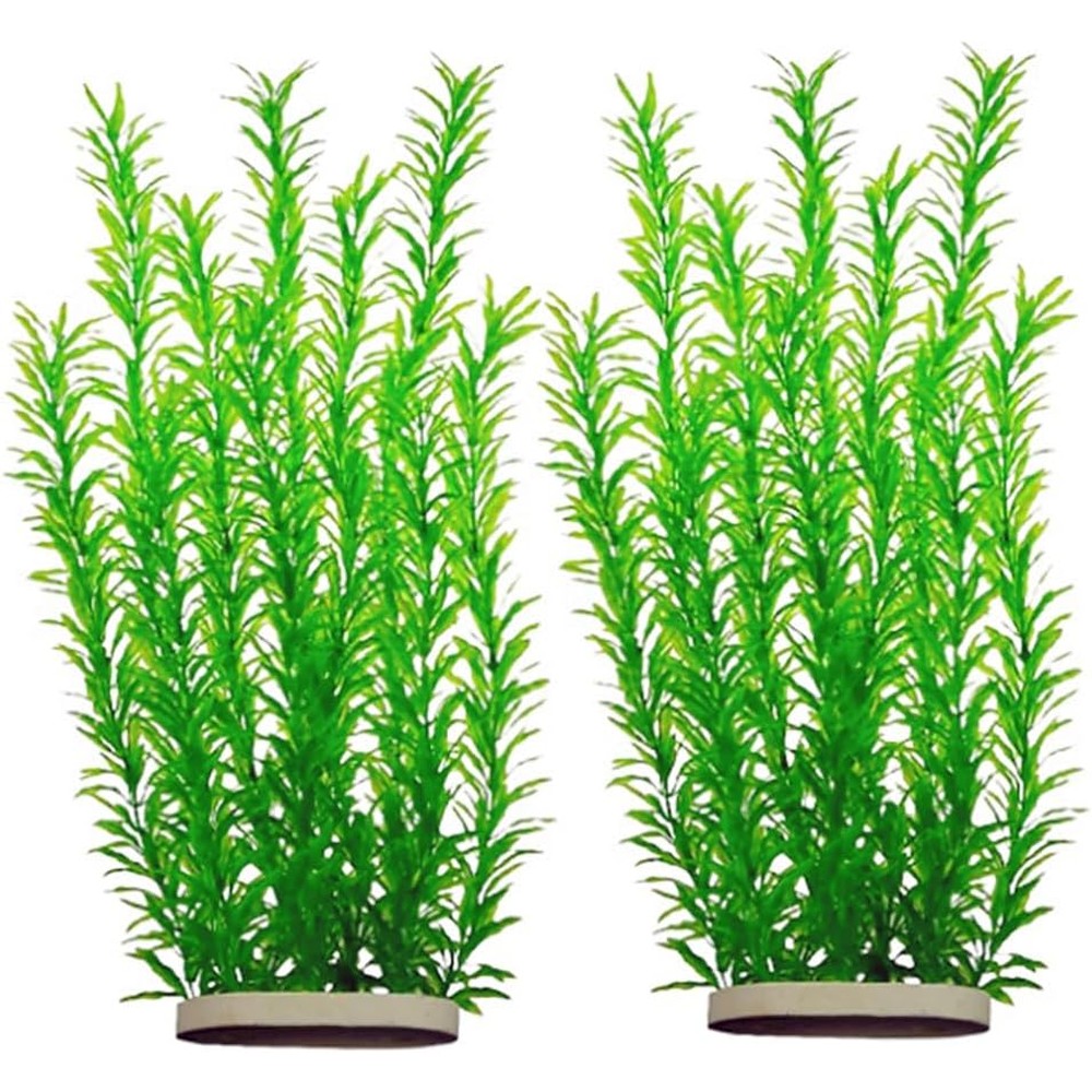 DSkoiph Extra Large Artificial Aquarium Plants Tall Fish Tank Decorations For Green Water Plant Setup Twenty One Inches Two Pack