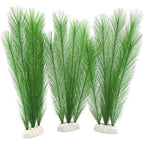 BEGONDIS Aquarium Decorations 3 Piece Artificial Green Water Plants Silk Fabrics And Plastic Non-Toxic Safe For Fish And Pets 11.8 Inches Tall