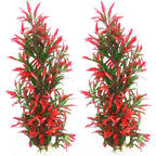 Tfwadmx Large Aquarium Plants Artificial Seaweed Water Plants For Fish Tank Decor Plastic Plants For Betta Shrimp Red Gladiolus 2 Pieces 13 Inch