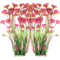 Alegi Large Aquarium Artificial Plastic Plants Fish Tank Decorations Safe For All Fish Heart Shaped Leaves 16 Inch Red 2 Pieces