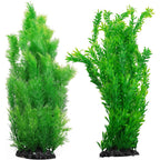Kathson Aquarium Plants Plastic Realistic Tall Fish Tank Plant Decorations Seaweed Artificial Ornaments Extra Large 21.7 Inches Green 2 Pieces