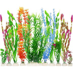 MyLifeUNIT Artificial Fish Tank Plants Plastic Aquariums Plants Decorations Set Of 10 Assorted Colors