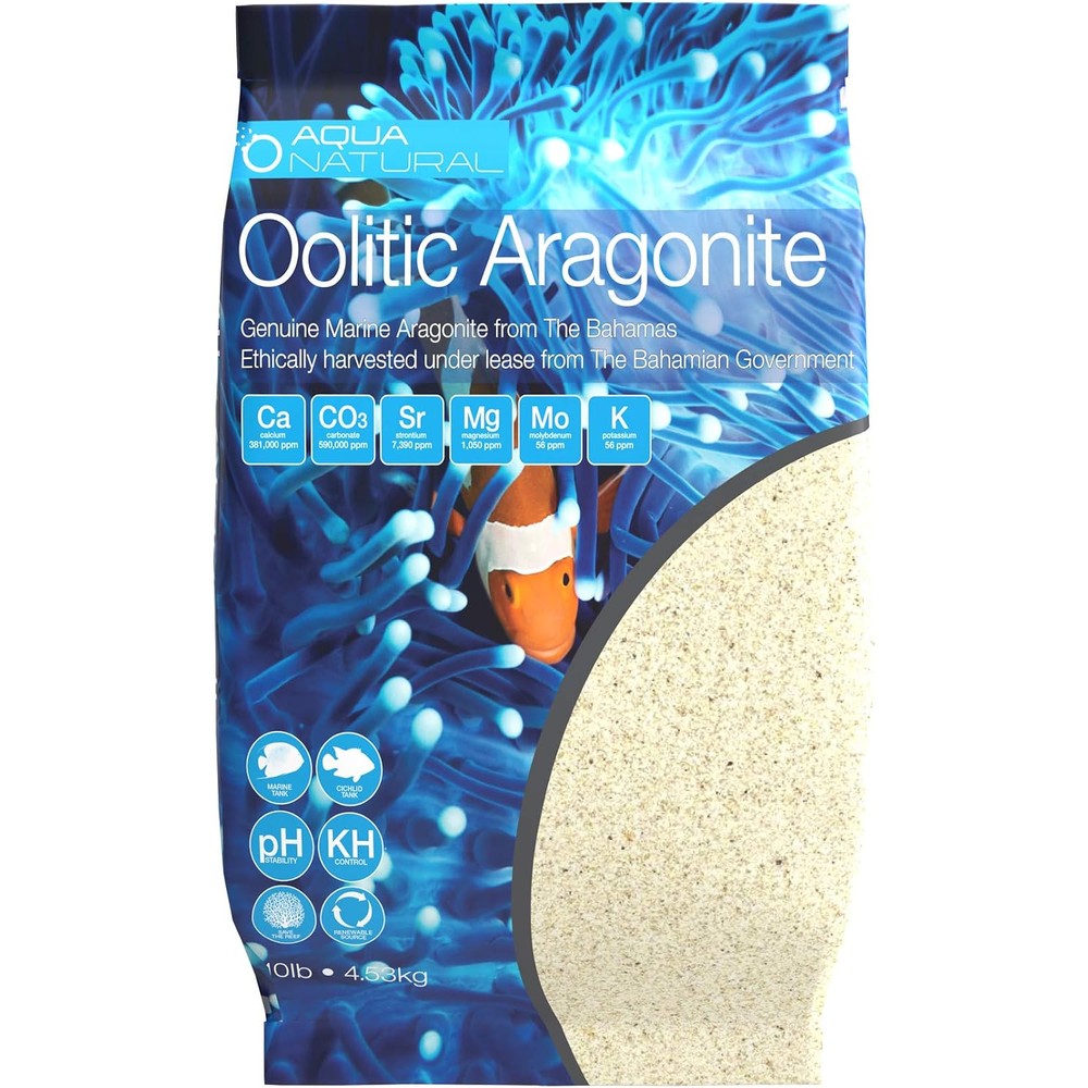 Aqua Natural Oolitic Aragonite Aquarium Sand For Marine And Reef Tanks 4.53 Kilograms