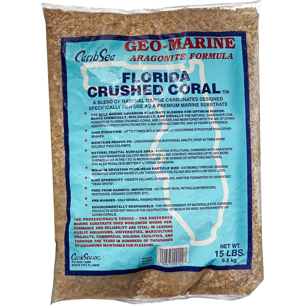 Carib Sea Crushed Coral For Aquarium 100 Percent Aragonite Substrate 15 Pound Bag